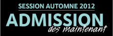 Admission automne 2012