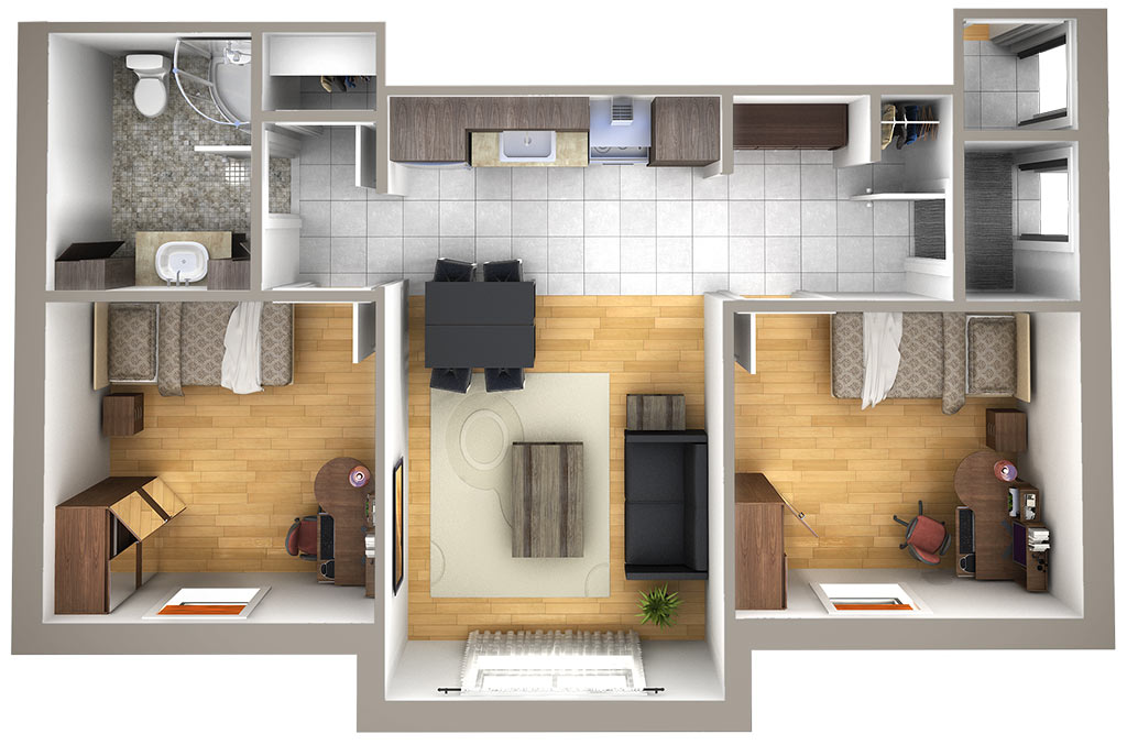 Plan - 2 chambres